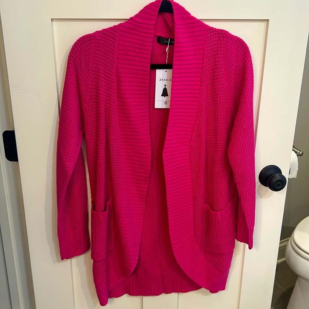 NWT hot pink cardigan.  Small.